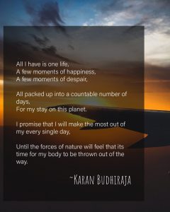 Make Most of Your Days | Poem by Karan Budhiraja at UpDivine