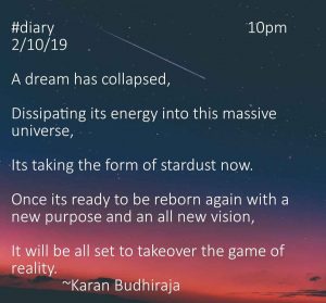 A Dream Has Collapsed | A Poem by Karan Budhiraja at UpDivine