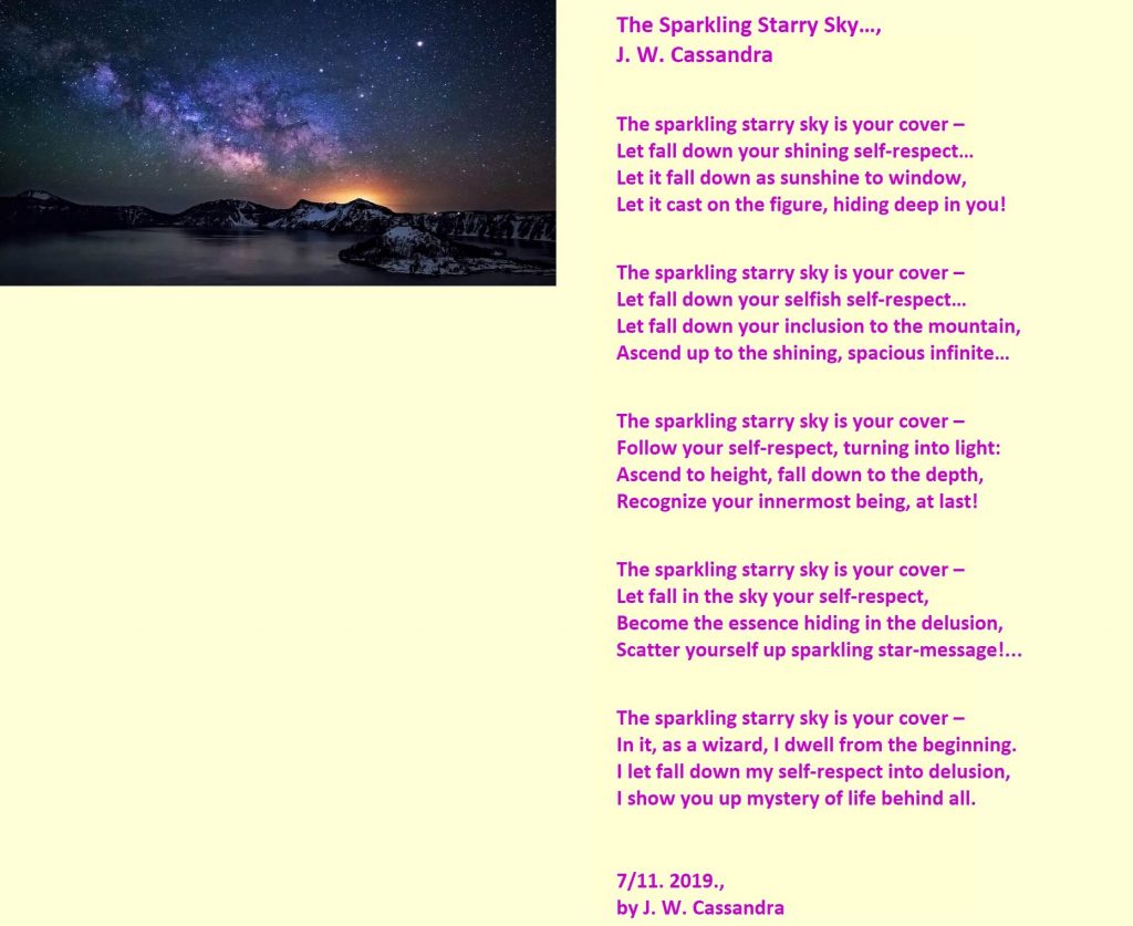 The Sparkling Starry Sky | Poem by J W Cassandra at UpDivine
