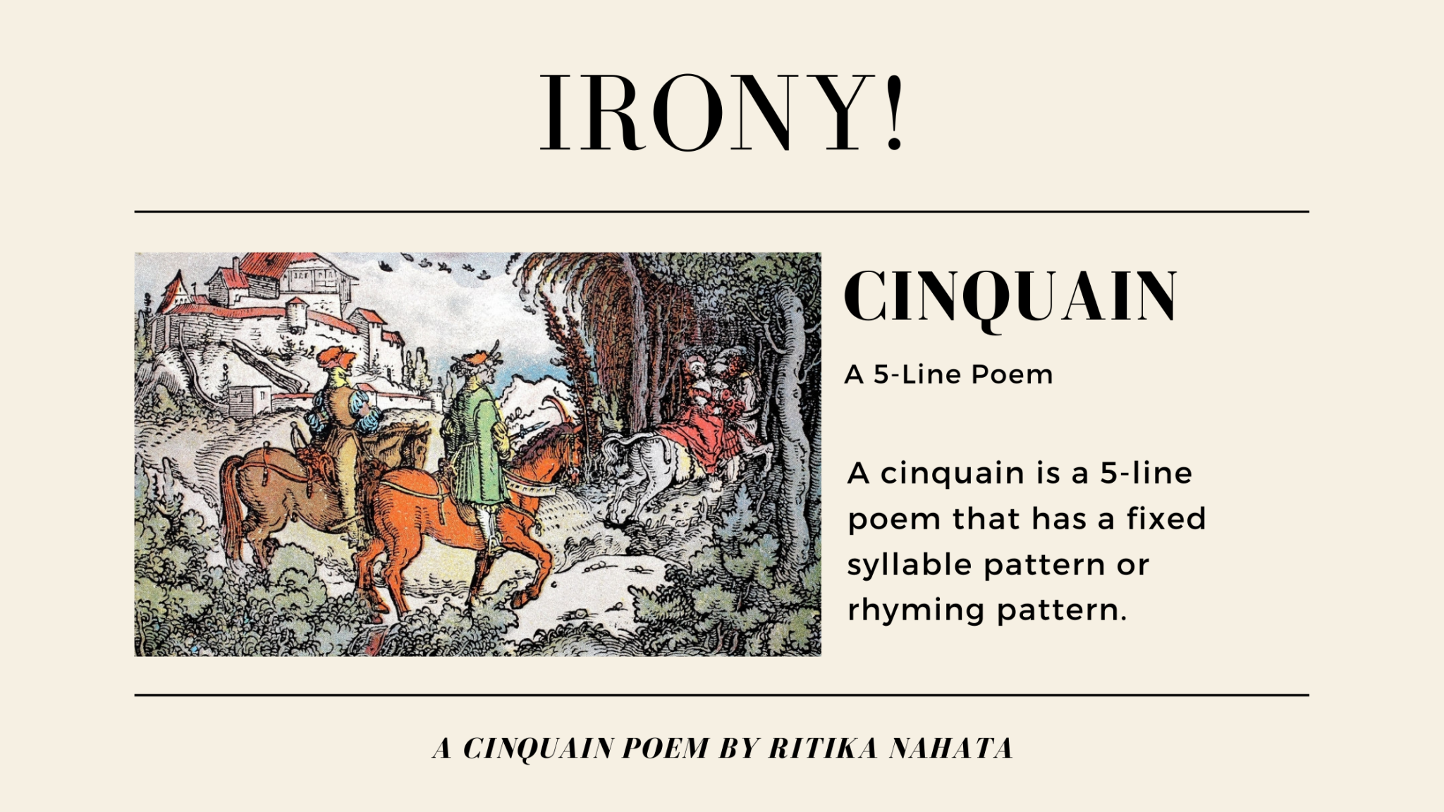 Irony | A Cinquain Poem by Ritika Nahata at UpDivine